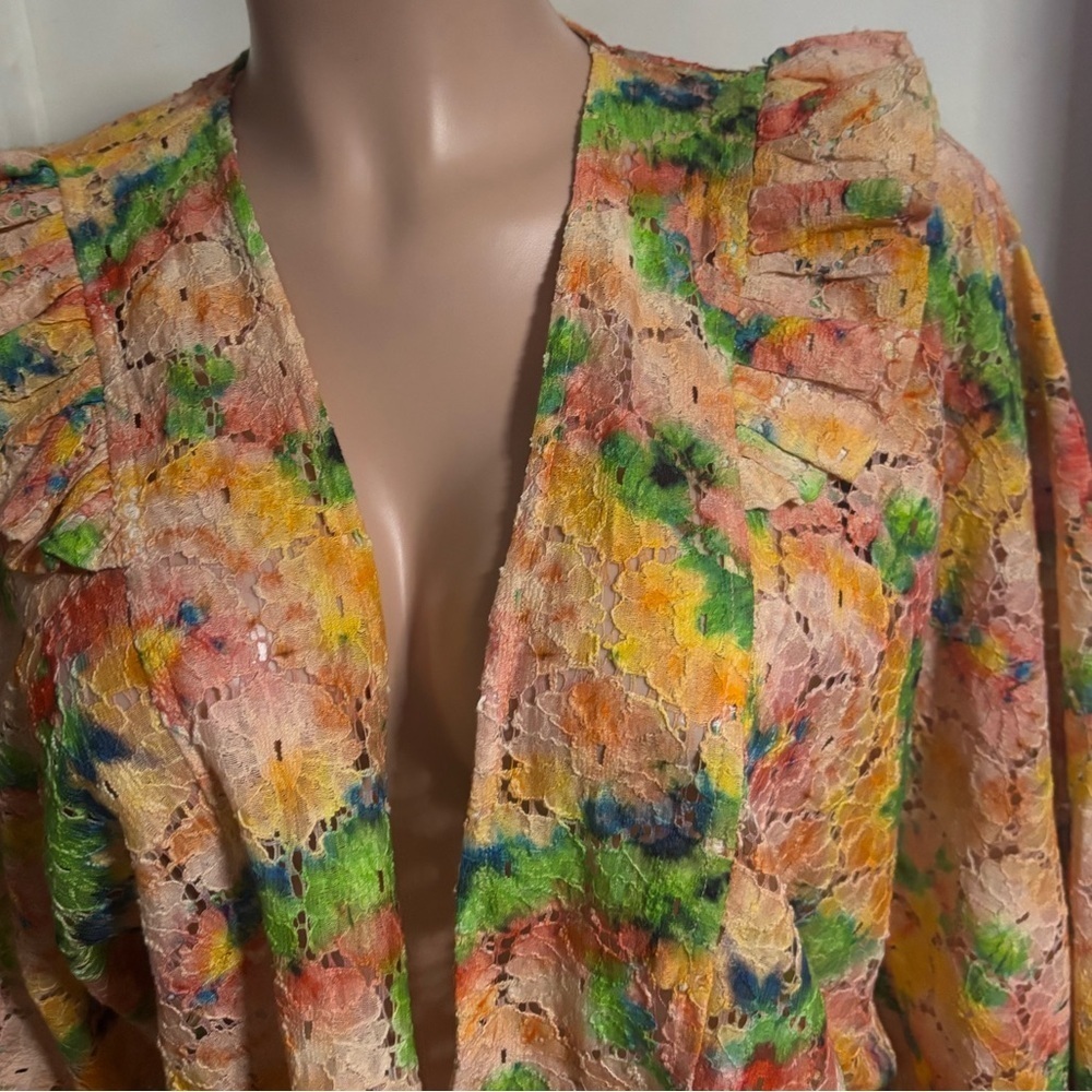 NWT ANTHROPOLOGIE Women’s Cropped Floral Lace Open Shrug - Picture 6 of 13
